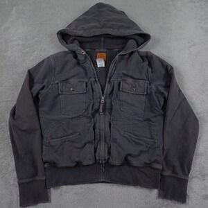 Lucky Brand Jacket Womens Medium Black Rugged Utility Streetwear Workwear